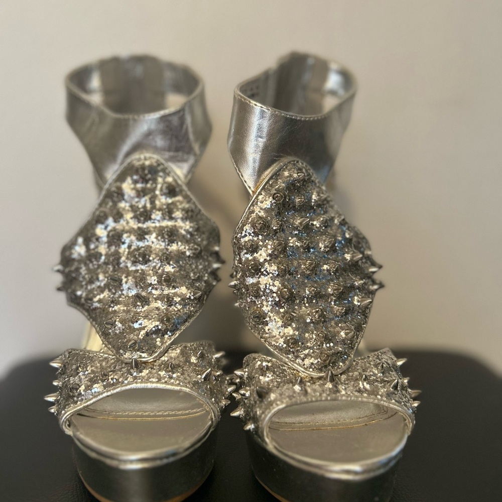 Silver Studded Women's Sandals